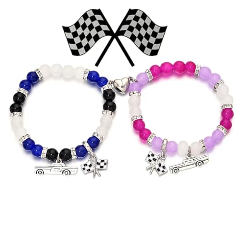 XFSRG Matching Armbänder für Paare Beste Freunde Magnet Paare Armbänder Perlen Bangle Partnerarmbänder Freundschaft Strech Armband Schmuck für Couple Freunde (C) von XFSRG