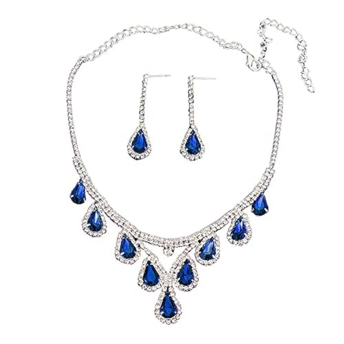 XFSRG Modeschmuck Set mit Blauem Kristall Tropfen Design Schmuckset für Damen XFSRG Modeschmuck Set mit Blauem Kristall Tropfen Design Schmuckset für Damen von XFSRG