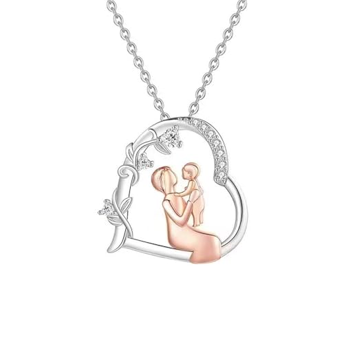 XFSRG Mutter und Tochter Halskette Herz Kette mit Mutter und Kind Geburtstag Anhänger Schmuck Geschenke für Mama Muttertag Kette Weihnachtsgeschenke für Frauen (A) von XFSRG