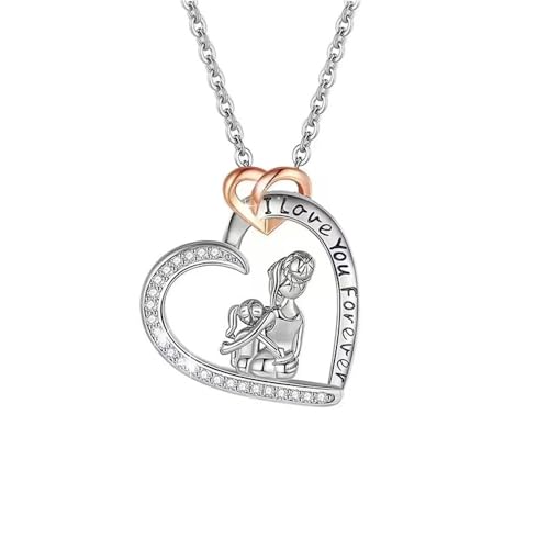 XFSRG Mutter und Tochter Halskette Herz Kette mit Mutter und Kind Geburtstag Anhänger Schmuck Geschenke für Mama Muttertag Kette Weihnachtsgeschenke für Frauen (B) von XFSRG