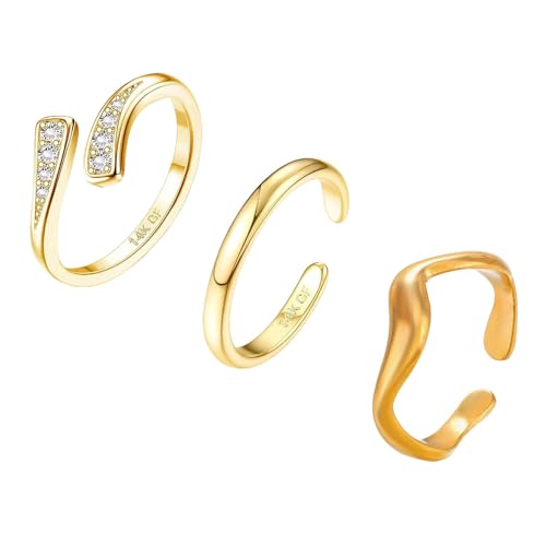 XFSRG Offene Ringe Set Verstellbar Fußschmuck Zehenringe Silber Damen – Elegante und Zeitlose Ringe Set für Jeden Anlass von XFSRG