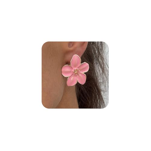 XFSRG Ohrringe Damen Blumen Design Modische Lange Ohrringe Für Alltag Und Besondere Anlässe (Rosa) von XFSRG