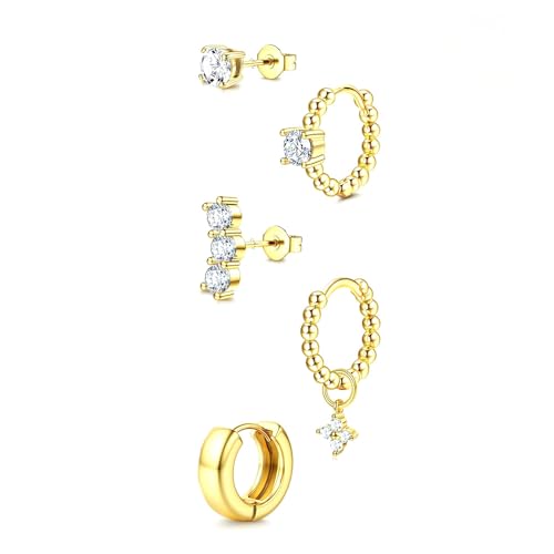 XFSRG Ohrringe Damen Elegante Goldene Ohrstecker Mädchen Schimmernde Schleifen Ohrringe Tropfen Für Alltag Und Besondere Anlässe (Gold) von XFSRG