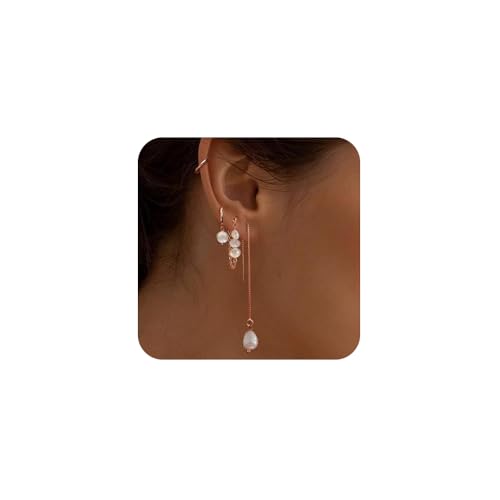 XFSRG Ohrringe Damen Gold Hängend Perlen Ohrstecker Set Elegantes Design für Mädchen (B) von XFSRG