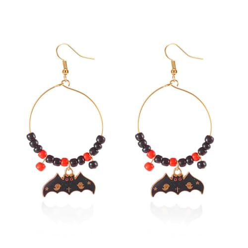 XFSRG Ohrringe Damen Halloween Design Kreative Ohrstecker Fledermaus Anhänger für Party und Alltag (A) von XFSRG