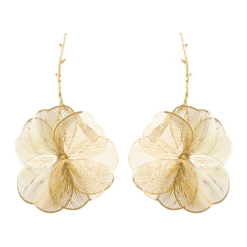 XFSRG Ohrringe Damen Hypoallergen Lange Ohrringe HäNgend Ginkgo Biloba Ohrringe Mit Quaste ModeschmuckstüCke Ohrringe Gold Creolen(Gold) von XFSRG