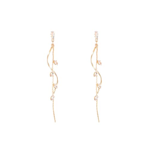 XFSRG Ohrringe Damen Lang Blatt Design Elegante Schmuckstücke für Alltag und Festliche Anlässe (Gold) von XFSRG