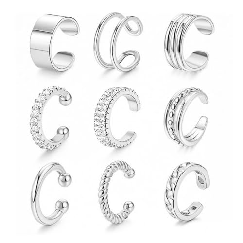 XFSRG Ohrringe Goldene Damen Ohrstecker Set Elegante und Vielseitige Ohrringe für Frauen Modische und Hochwertige Goldene Perfekt für Jede Gelegenheit (Silber) von XFSRG