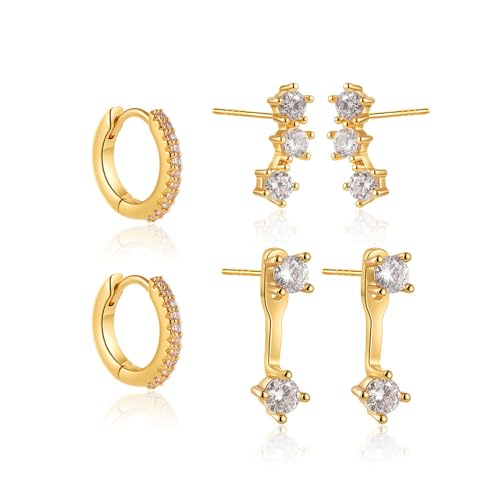 XFSRG Ohrringe Set Damen Elegante Ohrstecker mit Strass Zeitloses Design für Frauen Perfekt für Alltag und besondere Anlässe von XFSRG