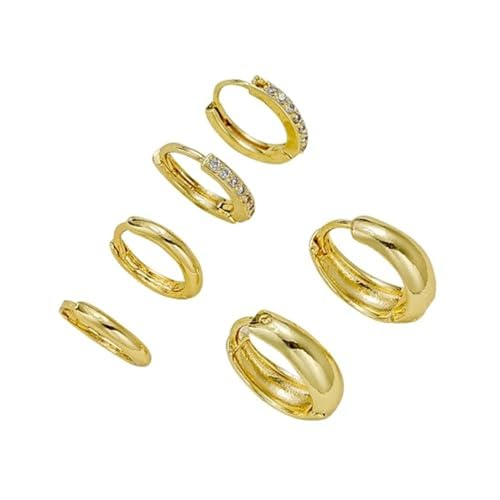 XFSRG Ohrringe Set Damen in Gold mit Glitzersteinen Elegante Ohrstecker für Alltag und Besondere Anlässe XFSRG Ohrringe Set Damen in Gold mit Glitzersteinen Elegante Ohrstecker für Alltag und Besondere Anlässe von XFSRG