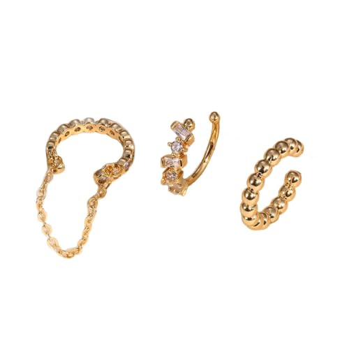 XFSRG Ohrringe Set Gold Ear Cuffs Damen Helix Piercings Ohne Ohrloch Modisch Elegantes Design (Gold) von XFSRG