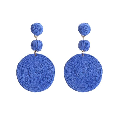 XFSRG Ohrringe für Frauen Handgemacht Raffia Boho Stil RetroGeometrische Ohrringe Creolen Für Damen Mädchen Birthday Valentines Day Gift von XFSRG