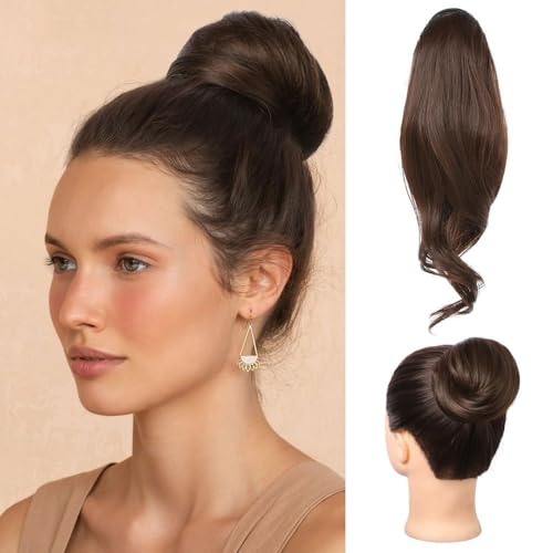 XFSRG Ponytail Extension Haarteil Mit Gummiband Haargummi Hochsteckfrisuren Dutt natürliches Kunsthaar für Damen von XFSRG