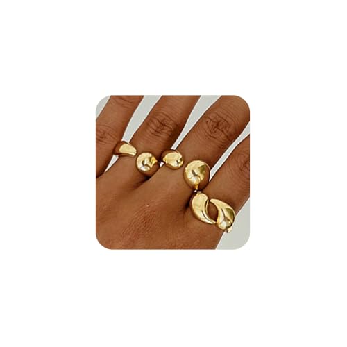 XFSRG Ring Damen Set Freundschaftsringe Eleganter Schmuck Ideal para uso Diario y de Fiesta (Gold) von XFSRG