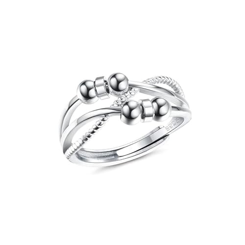 XFSRG Ring Damen Spiralförmiges Verflechtungsdesign Ringe Angst Lindern Schlicht und Stilvoll Modisches Accessoire von XFSRG