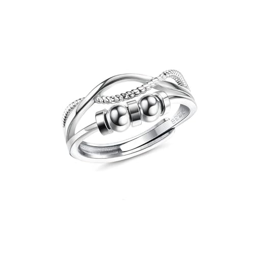 XFSRG Ring Damen Spiralförmiges Verflechtungsdesign Ringe Angst Lindern Schlicht und Stilvoll Modisches Accessoire von XFSRG