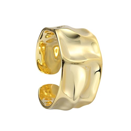 XFSRG Ringe Gold Damen Modernes Design Eleganter Ring Gold und Silber für Damen Luxus Modeaccessoire, Eine Grösse, Chrom, achat von XFSRG