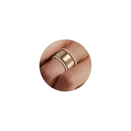 XFSRG Ringe für Frauen Zirkonia 18 Karat Vergoldete Ringe Set Einfacher Bandring Stapelringe Modisches Schmuckset für den Alltag oder besondere Anlässe（8） von XFSRG