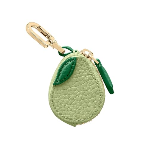 XFSRG Schlüsselanhänger Damen Leder Frucht Design Taschenanhänger Mini Stilvoller Autoschlüsselanhänger für Alltag und Reisen (Avocado) von XFSRG