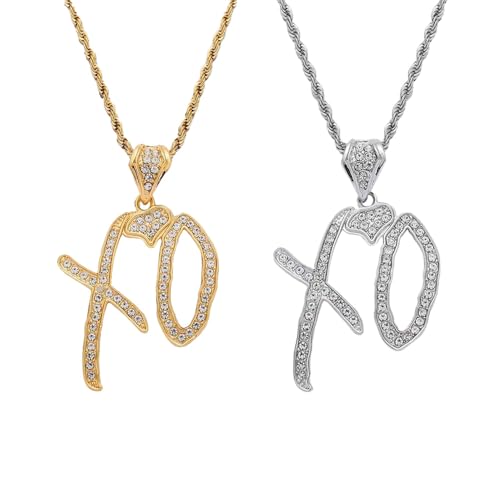 XFSRG Schmuck Damen Halskette XO Design Goldkette Silber 925 Kette Damen Für Alltag Und Besondere Anlässe von XFSRG