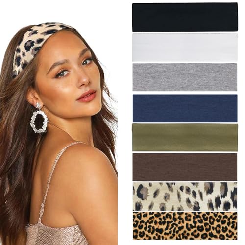 XFSRG Stilvolle Haarbänder Damen Weiches Stirnband im Leopardund Einfarbigen Design Modisches Haarband für Sport und Alltag Elastische Haarbänder für Frauen XFSRG Stilvolle Haarbänder Damen Weiches Stirnband im Leopardund Einfarbigen Design Modisches Haarband für Sport und Alltag Elastische Haarbänder für Frauen von XFSRG