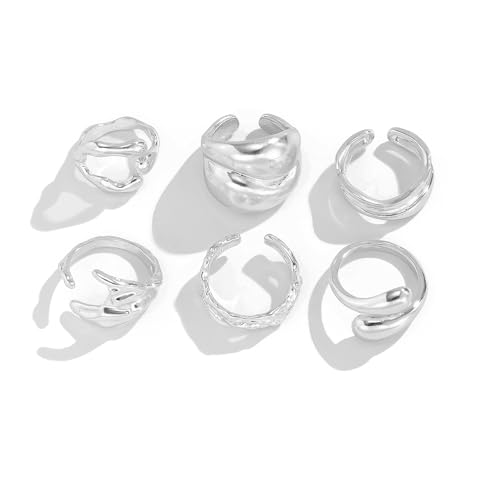 XFSRG Stilvolle Ringe Damen Set Vintage Design Hochwertige Materialien Perfekt für Jeden Anlass Modernes Schmuckstück für Frauen (Weiß) von XFSRG