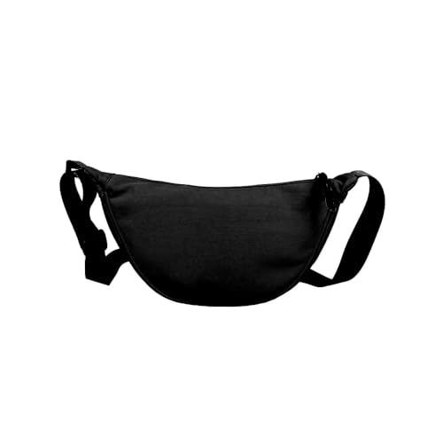 XFSRG Umhängetasche Damen Klein Bauchtasche Herren Elegant Crossbody Bag Damen Veganes Half Moon Bag Brusttasche Herren Gürteltasche Hüfttasche Handytasche für Einkäufe(Schwarz) von XFSRG