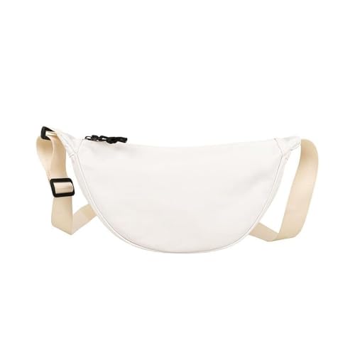 XFSRG Umhängetasche Damen Klein Bauchtasche Herren Elegant Crossbody Bag Damen Veganes Half Moon Bag Brusttasche Herren Gürteltasche Hüfttasche Handytasche für Einkäufe(Weiß) von XFSRG