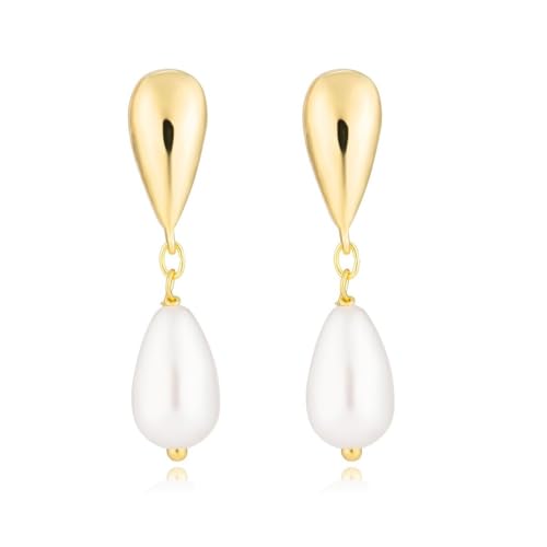 XFSRG Vergoldete Perlenohrringe mit zierlichen Perlentropfen als elegante Hochzeitsohrringe für Bräute und Frauen für besondere Anlässe XFSRG Vergoldete Perlenohrringe mit zierlichen Perlentropfen als elegante Hochzeitsohrringe für Bräute und Frauen für besondere Anlässe von XFSRG