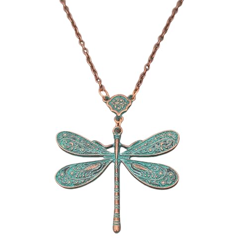 XFSRG Vintage Libelle Halskette für Damen – Modeschmuck Kette mit Antikem Design – Elegante Kette für Mädchen – Perfekte Geschenkidee – Damen Ketten in Gold und Silber von XFSRG