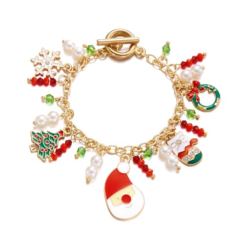 XFSRG Weihnachtsarmband Damen Weihnachtsmann Schneeflocken Hut Anhänger Armband Kreativ und Niedlich für Partys Feiern Zusammenkünfte von XFSRG