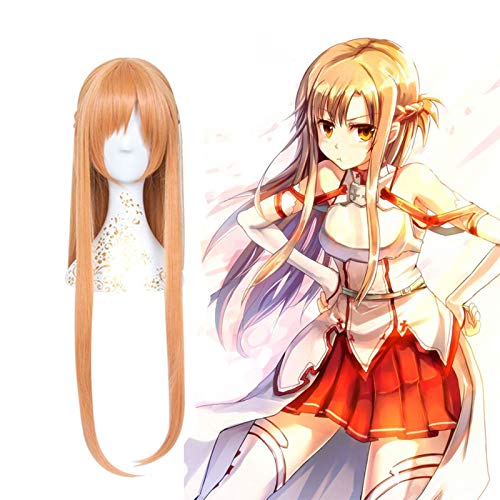 Anime Schwert Art Online Cosplay Perücken Asuna Yuuki Cosplay Perücke Hitzebeständige Synthetische Perücke Haar Halloween Party Frauen Cosplay Perücke von XFZJCHAP