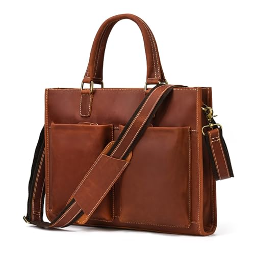 Herren-offizielle Tasche Cowide Crosbody Umhängetasche Business Pendler 14 "Computertasche (Weißraum Element (1) 3) von XFZJCHAP