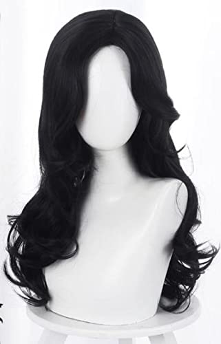 Perücke Anime Cosplay Anime Hexe Yennefer von Vengerberg 60 cm lange schwarze gewellte Perücke Frauen Rollenspiel schwarzes Haar Cosplay gewellte Perücke von XFZJCHAP