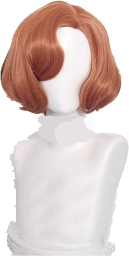 -Perücke für Cosplay, Anime-Cosplay-Perücke, The Beth Harmon Cosplay-Perücke, braun, 20er-Jahre-Damen-Retro-Perücke mit gewelltem Haar + Kappe von XFZJCHAP