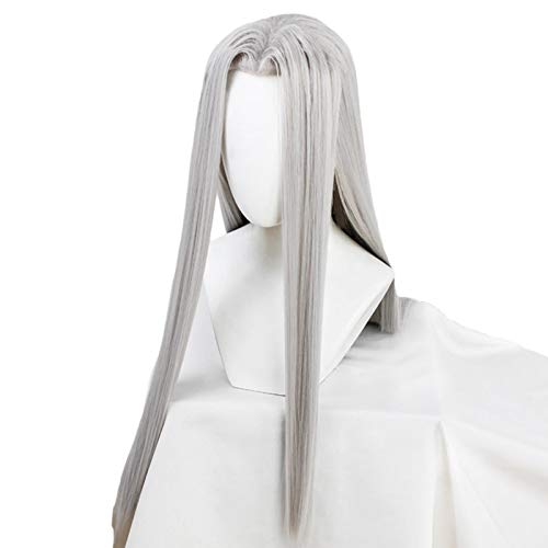Spiel Final Fantasy Sephiroth Cosplay Perücke Ff7 Cosplay Lange Silber Gerade Männer Perücken Hitzebeständige Synthetische Haar von XFZJCHAP