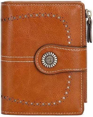 XFZJCHAP Brieftasche WOM RFID Antimagnetisch kurzer Brieftasche Reißverschluss Schnalle Brieftasche Geldbörse (Farbe: Braun, Größe: a) von XFZJCHAP