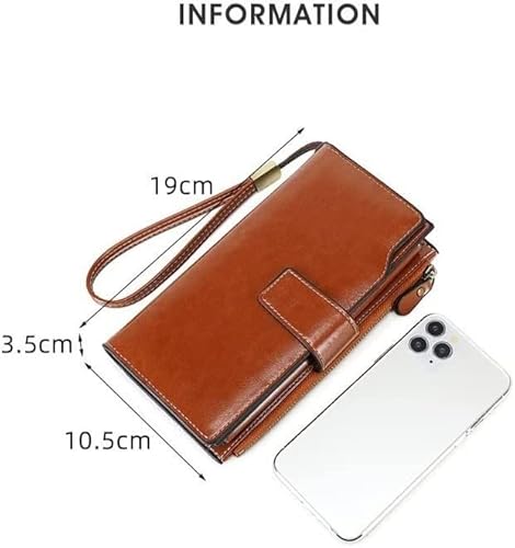 XFZJCHAP Brieftasche WOM Retro Long Wallet RFID Anti-Diebstahl-Pinsel Brieftasche große Kapazitätskupplung (Farbe: Gelb, Größe: a) von XFZJCHAP