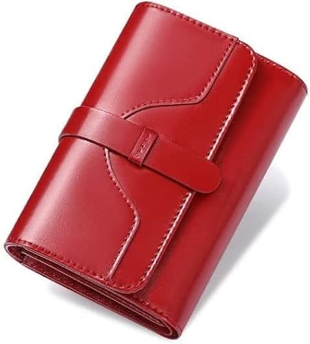 XFZJCHAP Brieftasche WOM Vintage Leder Crop Wallet Tri-Fold Coin-Geldbörse (Farbe: Schwarz, Größe: a) von XFZJCHAP