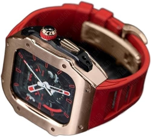 XFZJCHAP Edelstahl -Watch -Koffer und Gummi -Uhren -Band -Männer RM -Mod -Kit ， Für Ultra 8 7 6 5 Se 49mm 45 mm 44mm Serie Watch DIY Upgrade ， Modification Kit Gummi -Uhrengurt von XFZJCHAP