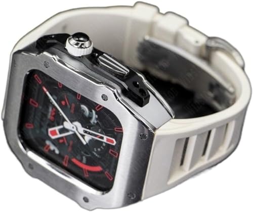XFZJCHAP Edelstahl -Watch -Koffer und Gummi -Uhren -Band -Männer RM -Mod -Kit ， Für Ultra 8 7 6 5 Se 49mm 45 mm 44mm Serie Watch DIY Upgrade ， Modification Kit Gummi -Uhrengurt von XFZJCHAP