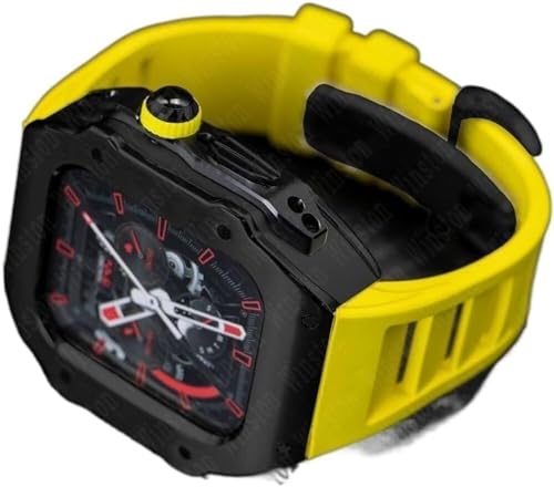 XFZJCHAP Edelstahl -Watch -Koffer und Gummi -Uhren -Band -Männer RM -Mod -Kit ， Für Ultra 8 7 6 5 Se 49mm 45 mm 44mm Serie Watch DIY Upgrade ， Modification Kit Gummi -Uhrengurt von XFZJCHAP