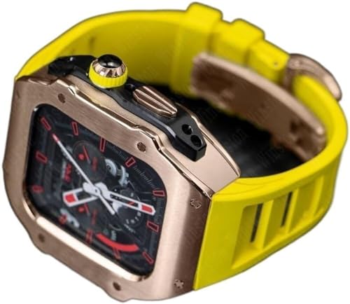 XFZJCHAP Edelstahl -Watch -Koffer und Gummi -Uhren -Band -Männer RM -Mod -Kit ， Für Ultra 8 7 6 5 Se 49mm 45 mm 44mm Serie Watch DIY Upgrade ， Modification Kit Gummi -Uhrengurt von XFZJCHAP