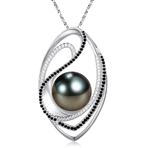 XFZJCHAP Geschenke für Frauen Frau-Tahitian-Schwarz-Perl-Necklace-Gift für Frau Hochzeits Geburtstagsjubiläum Schmuckmütter Tag Geschenke für Mom-Helden-Valentinstag Weihnachten Tag Geschenke von XFZJCHAP