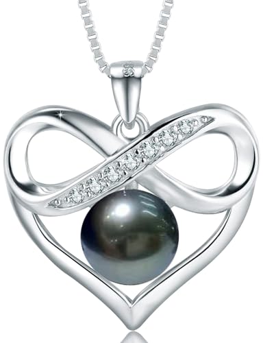 XFZJCHAP Geschenke für Frauen Frau-Tahitian-Schwarz-Perl-Necklace-Gift für Frau Hochzeits Geburtstagsjubiläum Schmuckmütter Tag Geschenke für Mom-Helden-Valentinstag Weihnachten Tag Geschenke von XFZJCHAP