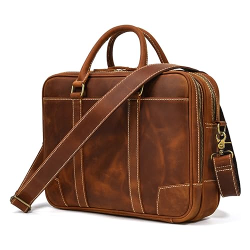 XFZJCHAP Herren Vintage Handtasche Leder Aktentasche Leder Schulter -Crossbody XFZJCHAP Herren Vintage Handtasche Leder Aktentasche Leder Schulter -Crossbody von XFZJCHAP