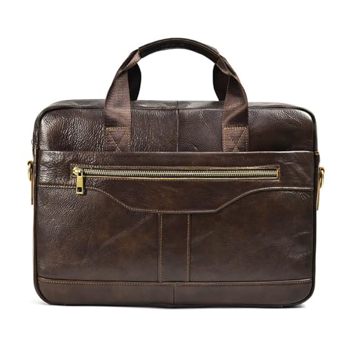 XFZJCHAP Herrenhandtasche Computertasche Cowide Single Schulter -Crossbody -Tasche Leder Handtasche Business Trip Aktentasche (Svart) von XFZJCHAP