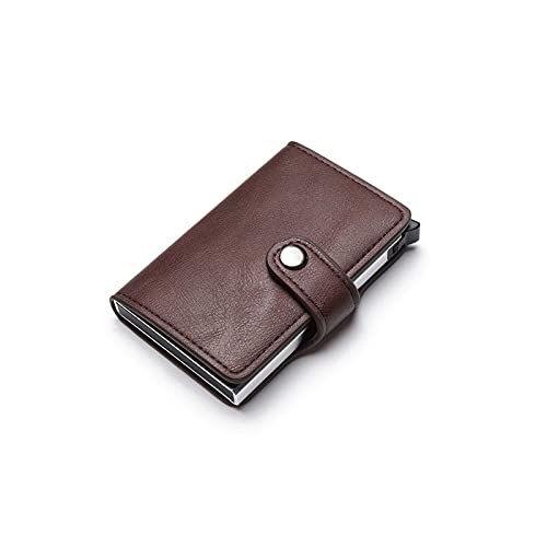 XFZJCHAP MS Wallets HaSP PU Leder Wallet Casual Card Halter Protektor Smart Wallet Aluminium Card Hülle Slim M WOM Tasche (Farbe: Schwarz) von XFZJCHAP