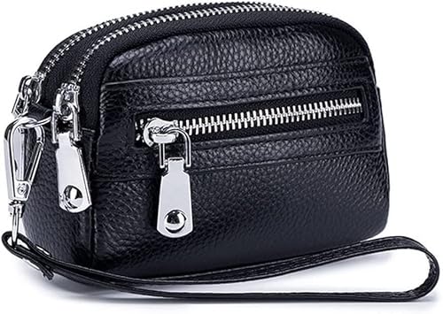 XFZJCHAP WOM Small Brieftasche und Geldbeutel Mädchen Kurzpu Leder Kreditkartenhalter Brieftaschen Damen Münzbaus mit Doppel Reißverschluss (Farbe: A, Größe: 14 * 9 * 4.5) von XFZJCHAP