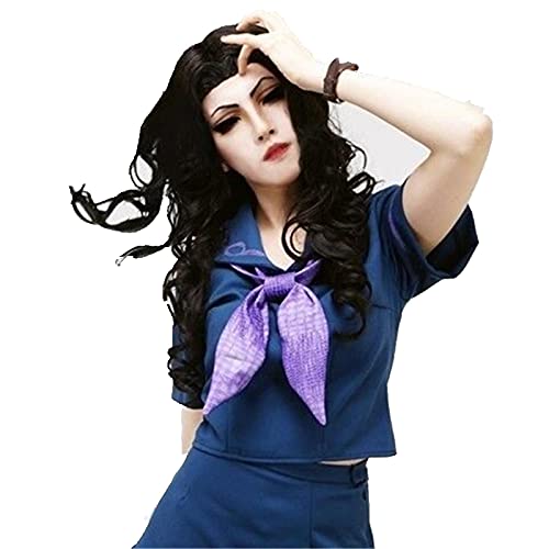 Yukako Cosplay JoJo Bizarre Adventure Cosplay Frauen Lange Lockige Schwarze Perücke Cosplay Anime Cosplay Hitzebeständige Synthetische Perücken von XFZJCHAP